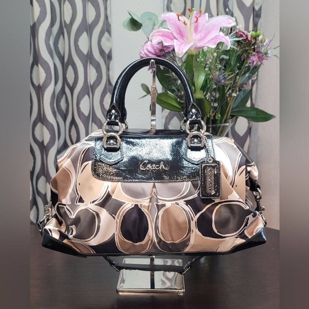 Coach F17656 Ashley Scarf Signature Satin Logo Shoulder Purse Handbag (2011)